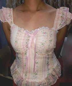 🎀LACE CORSET FLORAL CUTE TOP🎀