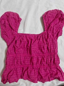 Chic Pink Lace-Up Crop Top