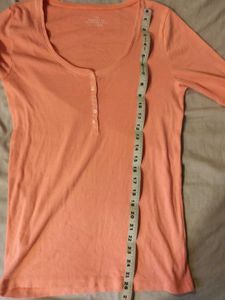 Coral Henley Top
