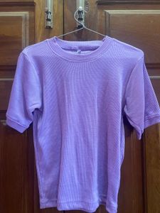 Lavender Waffle Knit Tee