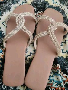 Sparkling Rhinestone Flat Sandals