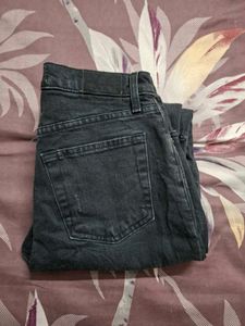 Charcoal High-Rise Straight Jean