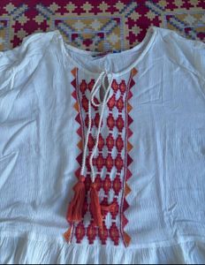 Bohemian Embroidered Peasant Top