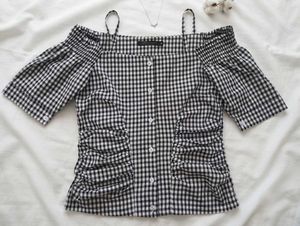 Gingham Off-Shoulder Top