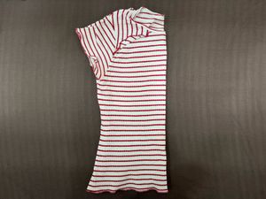Red &amp; White Striped Ribbed Tee