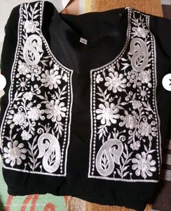 Black and White Chikankari Kurta