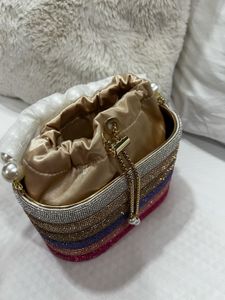 Sparkling Multi-Color Beaded Clutch Bag