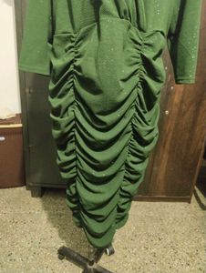 Green Ruched Bodycon plus size  Dress