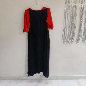 Chic Black & Red Maxi Dress