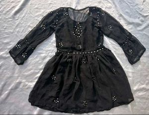 Black Kurta with Mirror Work