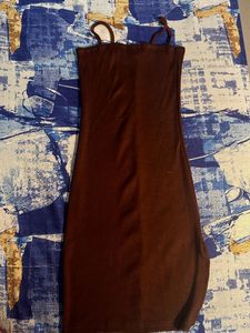 Brown Strappy Bodycon Dress