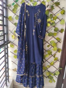 Elegant Embroidered Kurta and sharara Set