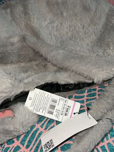 Grey Faux Fur Handbag