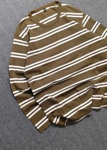 Uniqlo Striped Long Sleeve Warm T-Shirt