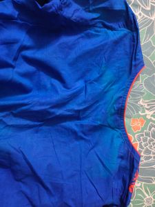 New Kurta Blue With Orange Embroidery