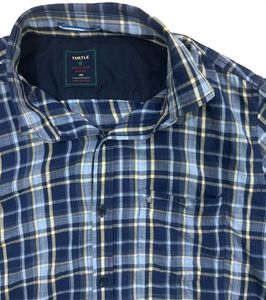 Blue Plaid Turtle Short Sleeve Shirt