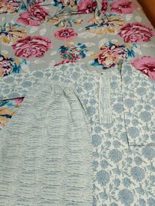 Floral Print Cotton Kurta