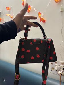 Strawberry Print Mini Bag