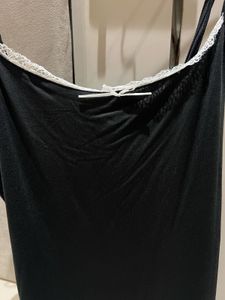 Elegant Black Nightgown with Lace Trim