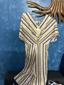 Yello White Black Stripped Dress New With Tag
