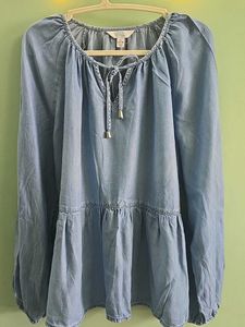 Denim Peplum Tunic