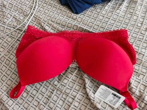 Lacy Red Push-Up Bra