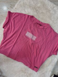 Vibrant Pink Graphic T-Shirt
