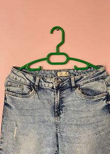 Womens Acid Wash Ripped Jeans