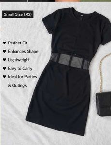 Chic Black Mesh Detail Mini Dress