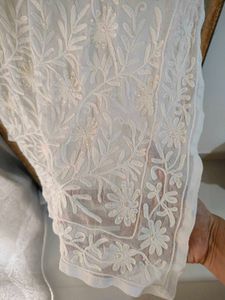 Designer White Chikankari Embroidered Kurta