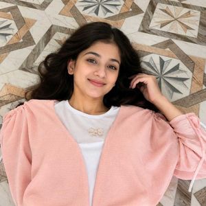 Stylish Pink Batwing Sleeve Top
