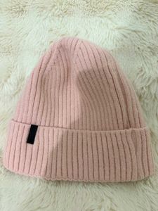 Cozy Pink Knit Beanie Hat
