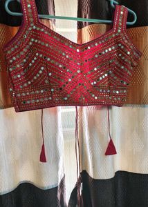 Beautiful Off-White &amp; Pink Patchwork Chaniya Choli