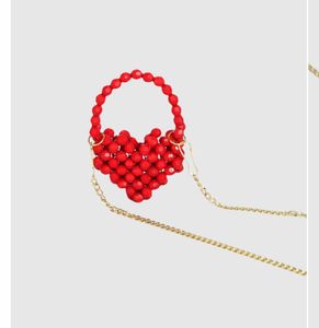 Red Heart Beaded Clutch