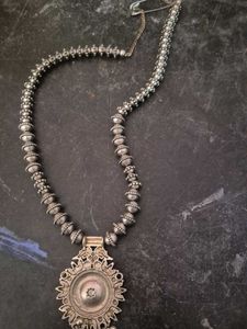 Oxidized Silver Ethnic Necklace