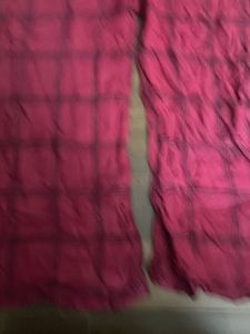 Maroon Plaid Palazzo Pants