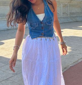 Denim Halter Neck Vest
