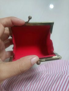 Vintage Red Floral Coin Pouch