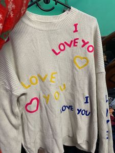 Cozy "I Love You" Knit Sweater