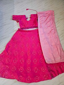 Gorgeous Pink sequins Lehenga Choli Set