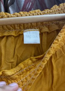 Yellow Off-Shoulder Lace Top