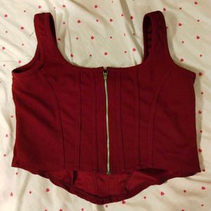 Red Corset Style Tank Top