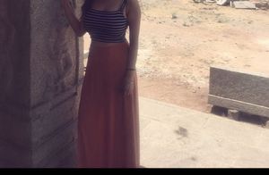 Striped Crop Top with Maxi Skirt