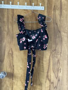 Floral Print Crop Top &amp; Shorts Set