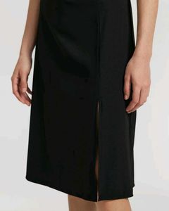 Black Midi Dress with Slit