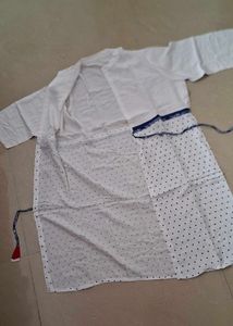 White Vasecoat &amp; Blue Maxi Dress