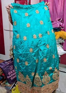 Elegant Teal &amp; Gold Lehengas