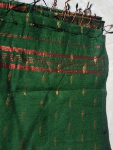 Green Saree with Gold Motifs