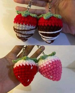 Handmade Crochet Strawberry Keychain🍓