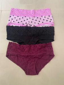 3 Pack Women's Lace Trim Panties